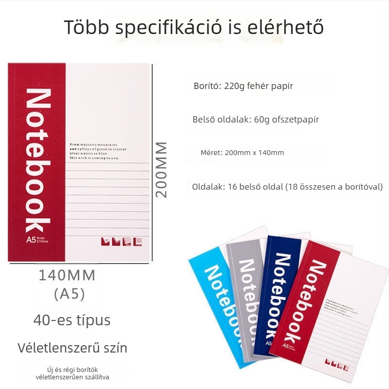 Puha borítású notebook, B5 és A5 méretben, irodai jegyzetfüzet, napló és tervező