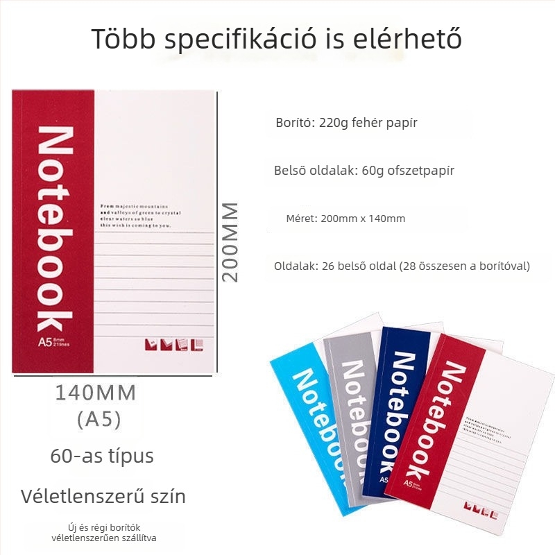 Puha borítású notebook, B5 és A5 méretben, irodai jegyzetfüzet, napló és tervező