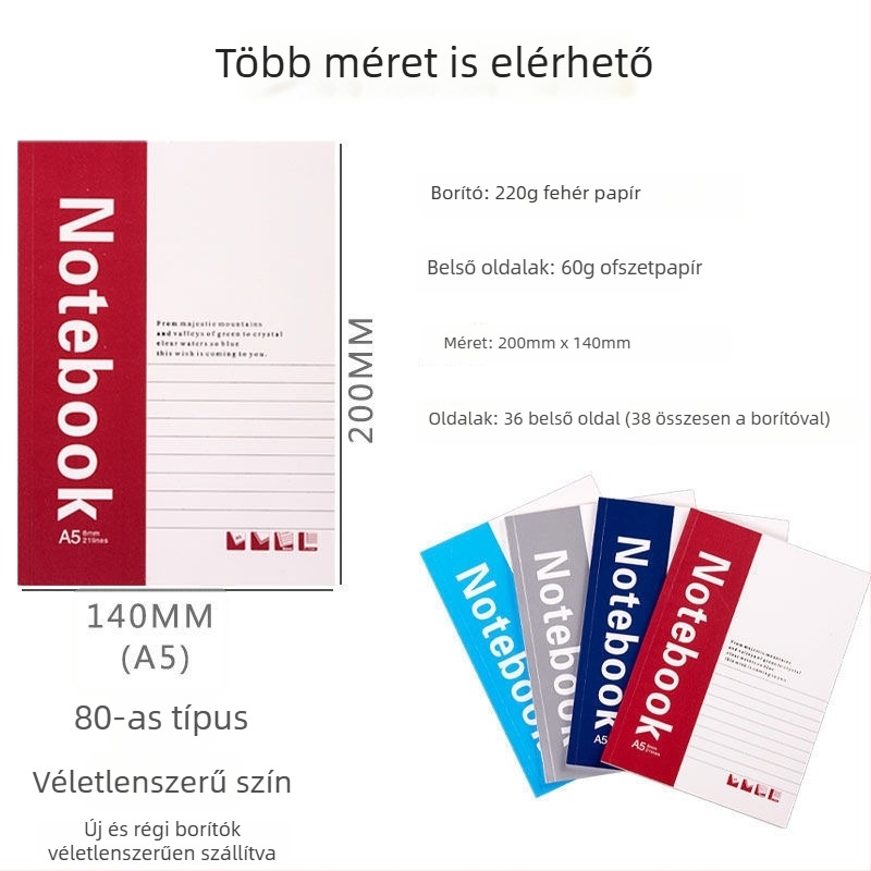 Puha borítású notebook, B5 és A5 méretben, irodai jegyzetfüzet, napló és tervező