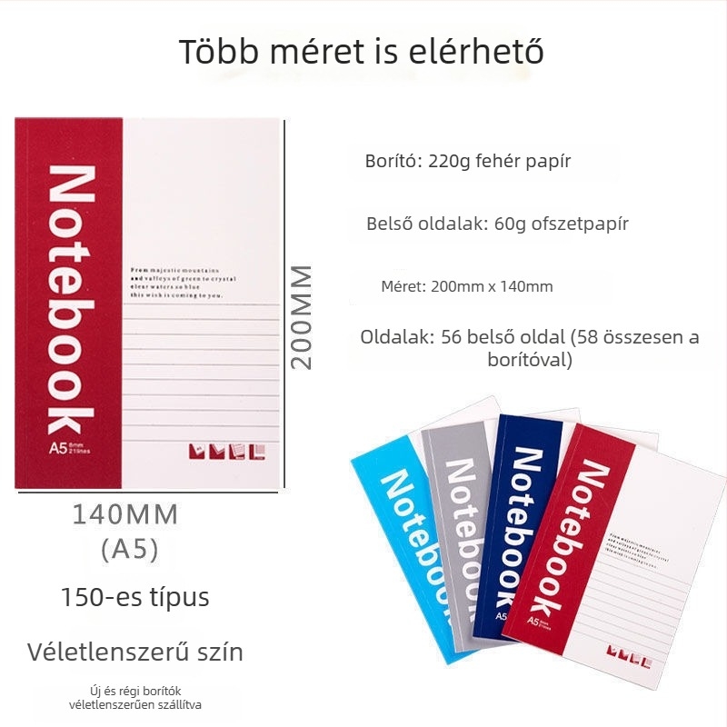 Puha borítású notebook, B5 és A5 méretben, irodai jegyzetfüzet, napló és tervező