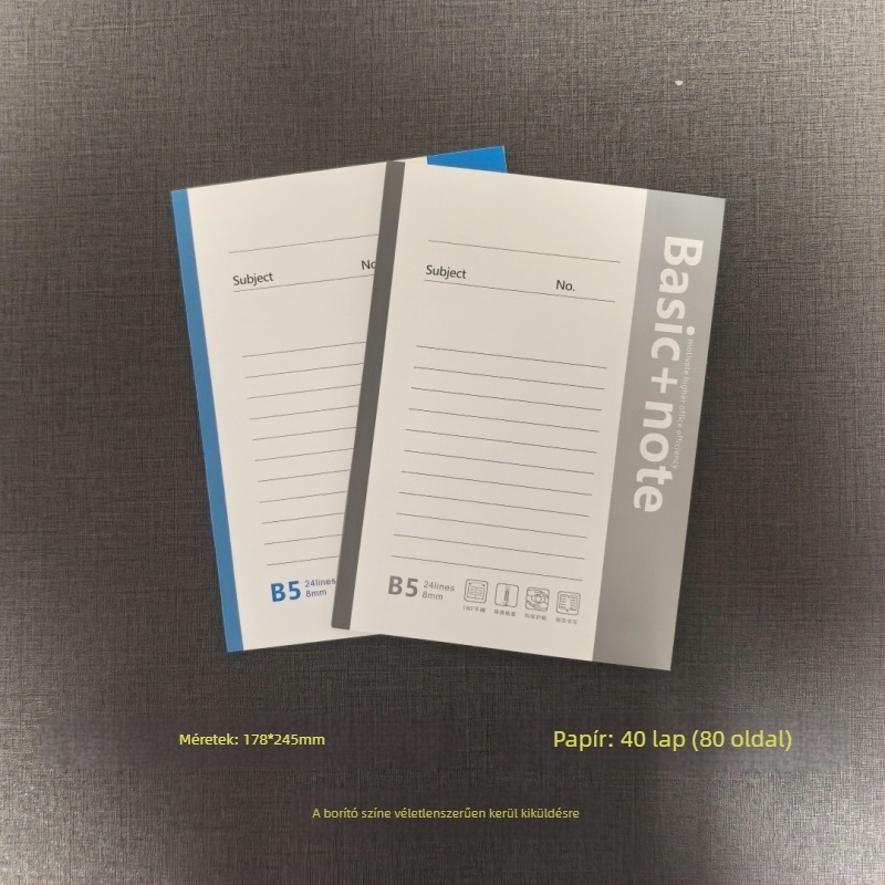 Puha borítású notebook, B5 és A5 méretben, irodai jegyzetfüzet, napló és tervező