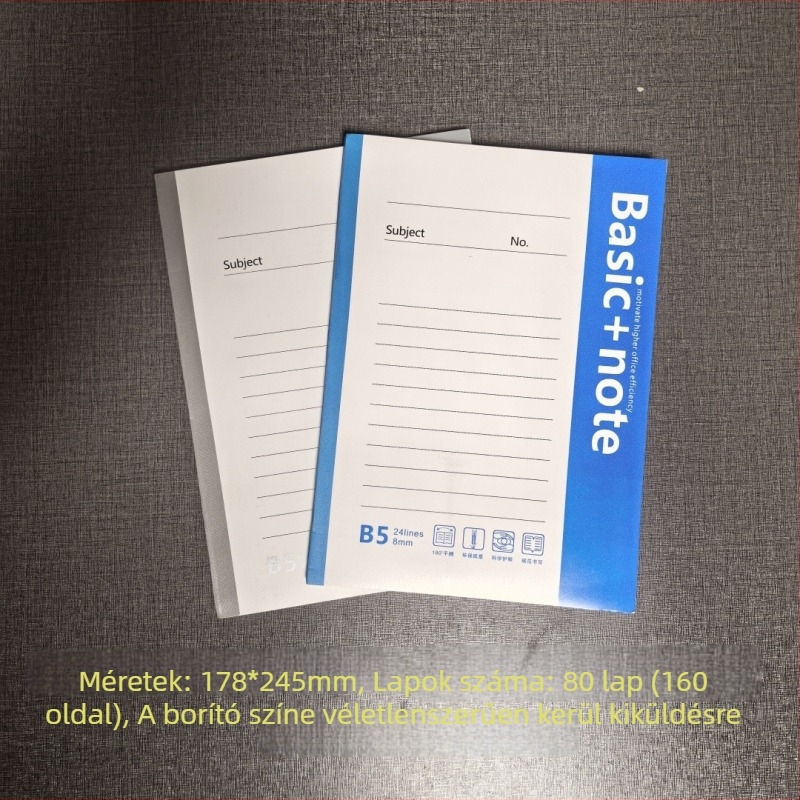 Puha borítású notebook, B5 és A5 méretben, irodai jegyzetfüzet, napló és tervező