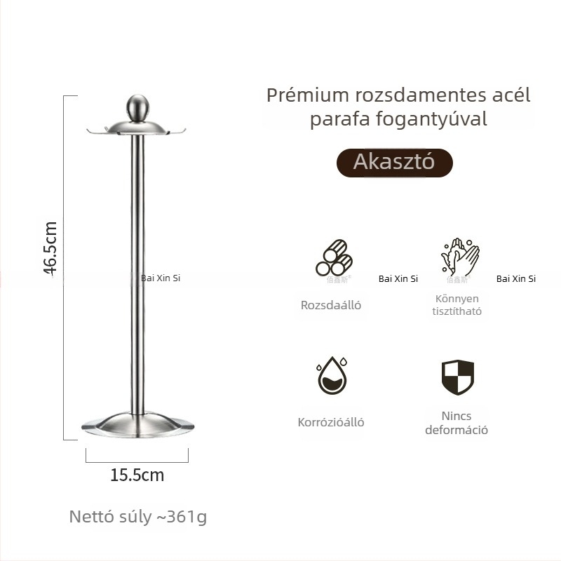 304 rozsdamentes acél konyhai eszközök készlet fa fogantyúval – leveskanál, szűrőkanál, sütőkanál, főzőkanál