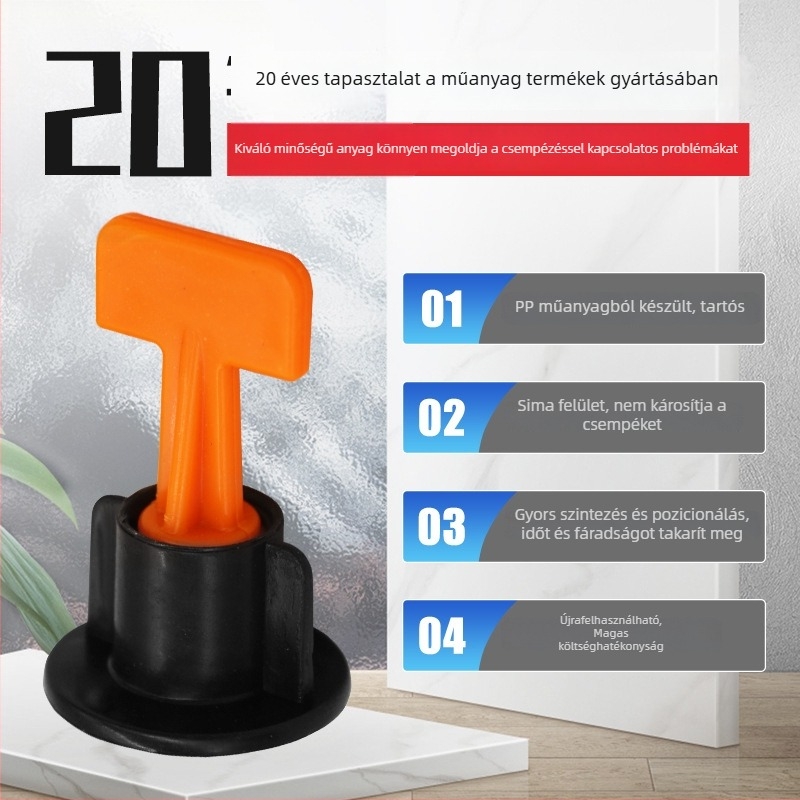 Megvastított csempe szintező tűvel – cserélhető tű, újrahasználható