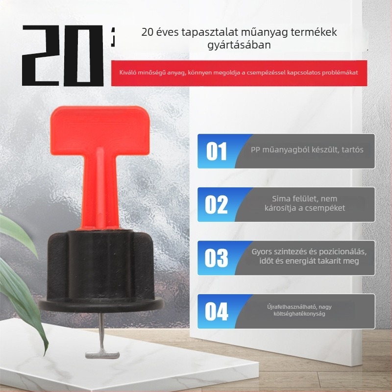 Megvastított csempe szintező tűvel – cserélhető tű, újrahasználható