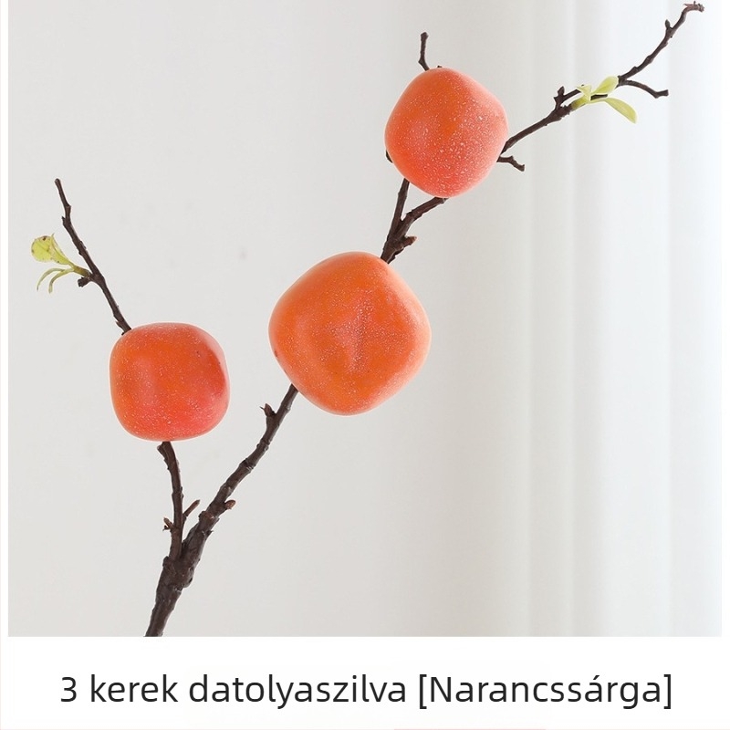 Het darab kaki művirág dekoratív kompozíció otthoni dekorációhoz