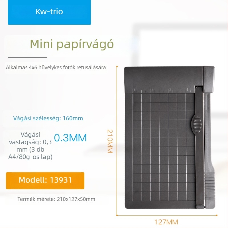 Kompakt fotó- és névjegykártya vágó, hordozható papírvágó, kis vágógép