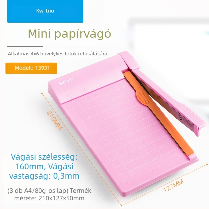 Kompakt fotó- és névjegykártya vágó, hordozható papírvágó, kis vágógép