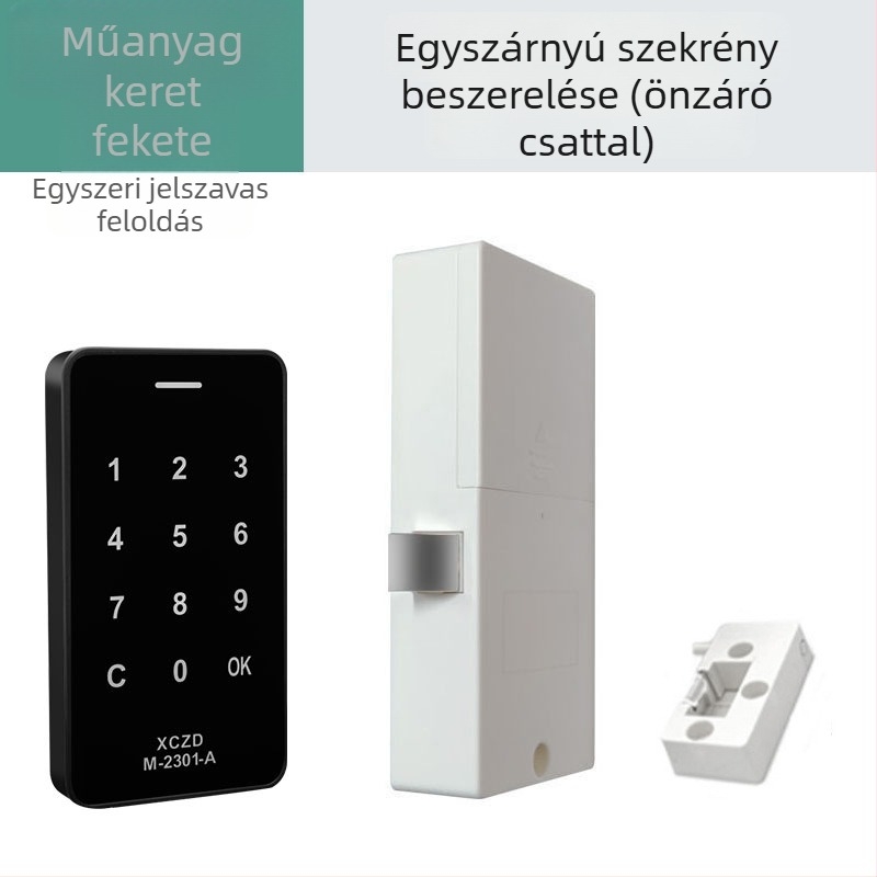 Zárható szekrény érintéses jelszavas zárral, edzőtermi tároló és cipőszekrény, cinkötvözet, modern minimalista stílus