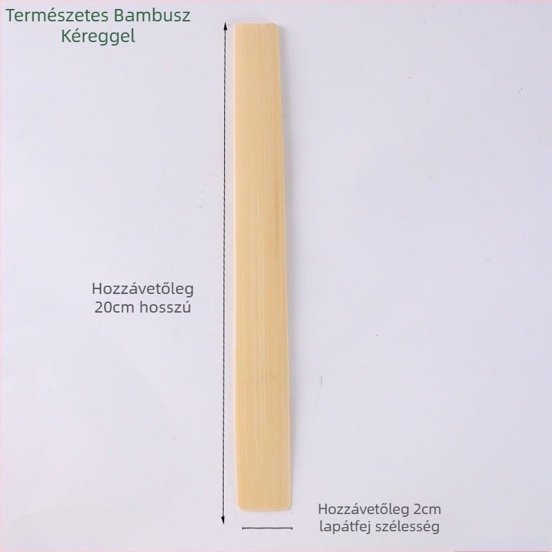 Bambuszkanál kis wontonok és dumplingok töltéséhez, bambusz pálcika a merőkanálhoz és keveréshez