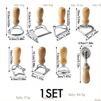 Csipkés szélekkel ellátott gombócforma, relief mintázattal, test cinkötvözetből, gumírozott fa markolattal