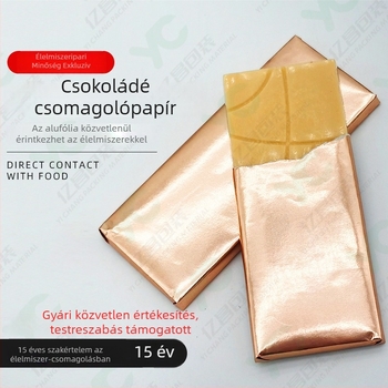 Élelmiszerbiztos alumíniumfóliás csomagolópapír csokoládécsomagoláshoz, kézzel készített nagy lapok, arany- és ezüstfóliával, szezámmogyoró csomagoláshoz