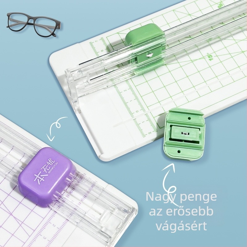 A4 papírvágó, hordozható, kétirányú csúszó vágó, fényképekhez и и papírhoz
