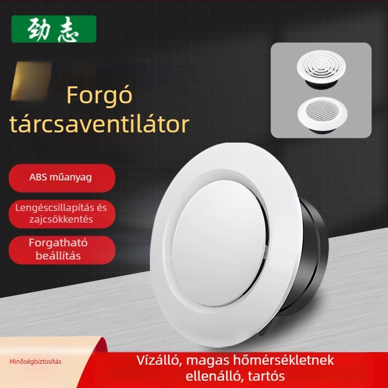 ABS kerek beltéri levegő-diffúzor friss levegőhöz, állítható, fehér, modell 008