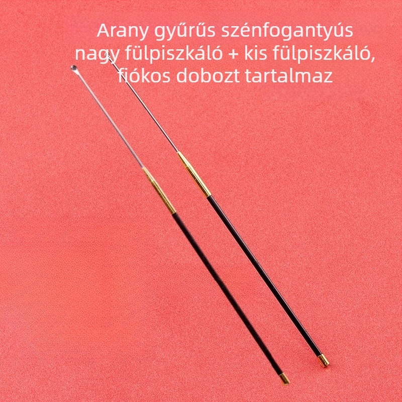 Szénrúd fültisztító készlet fülkanalakkal és gomba alakú végű csúcsokkal, vattapálcákkal