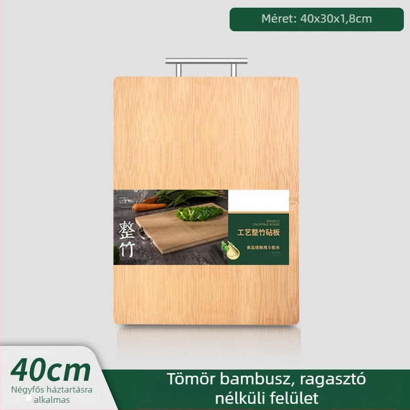Nagy, vastagodott kétoldalas bambusz vágódeszka ragasztómentes kivitelben, konyhai használatra