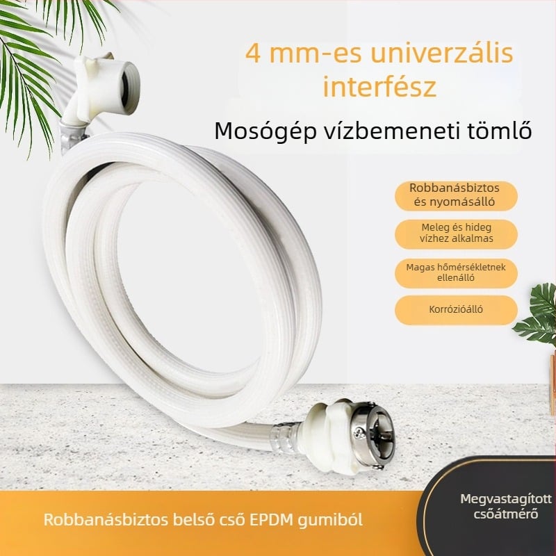 Mosógép vízellátó tömlő hosszabbító, vastított kivitel, robusztus