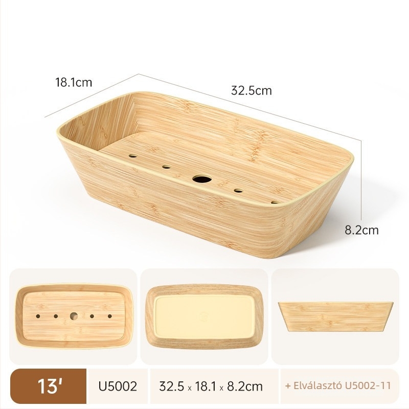 Melaminból készült, fa mintázatú forgó forró pot tálca, Sukiyaki-hoz, téglalap alakú, 12–12,9 cm