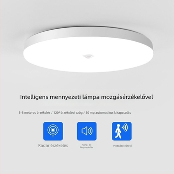 LED mozgásérzékelős mennyezeti lámpa a lépcsőházhoz és a folyosóra, infravörös érzékelővel és hangvezérléssel