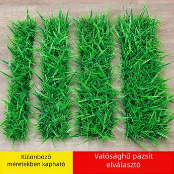 Mesterséges fűfal panel elválasztóval – műanyag dekoratív szőnyeg tájépítéshez és otthoni díszítéshez