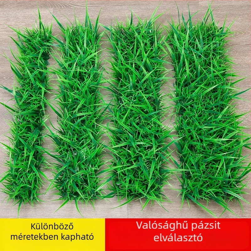 Mesterséges fűfal panel elválasztóval – műanyag dekoratív szőnyeg tájépítéshez és otthoni díszítéshez