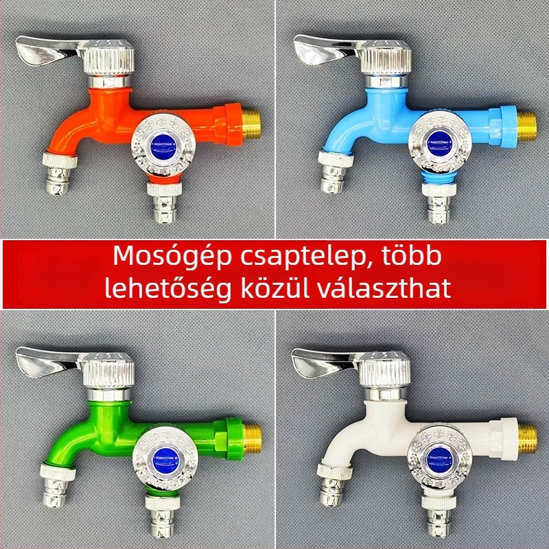 Műanyag konyhai csaptele, nagy hőállósággal, két kimenet, fröcsögés elleni védelem, csak hideg víz, többfunkciós