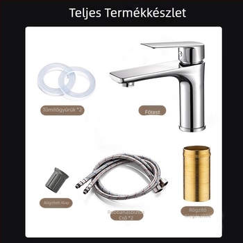 Gunmetal szürke egylyukú mosdócsap meleg- és hideg vízhez – fürdőszoba, rozsdamentes acél