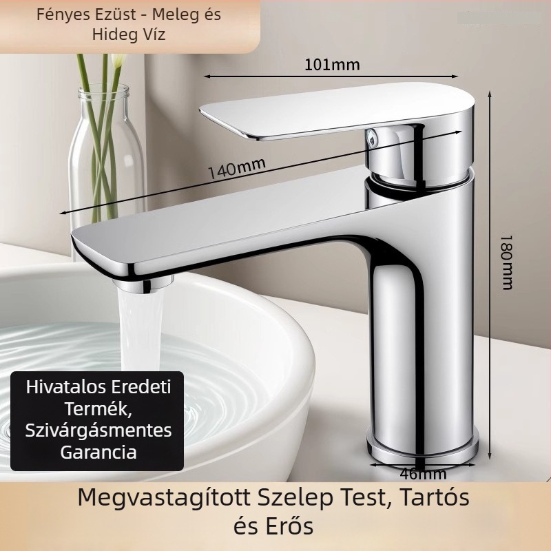 Gunmetal szürke egylyukú mosdócsap meleg- és hideg vízhez – fürdőszoba, rozsdamentes acél