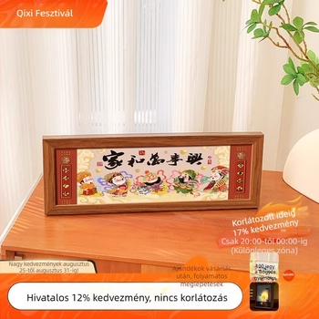 Öt Áldás asztali dekoráció – kristály-porcelán festmény a nappaliba, előszobába és TV-szekrényhez