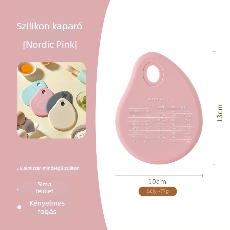 Bükkfából készült nyújtófa beépített mérőskálával és szilikon gyűrűkkel; vastagság állítható