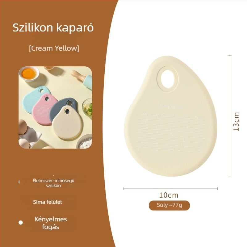 Bükkfából készült nyújtófa beépített mérőskálával és szilikon gyűrűkkel; vastagság állítható