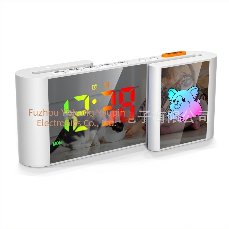 S alakú kreatív LED ébresztőóra RGB fénnyel, rajzfilmszerű éjszakai lámpa, asztali óra