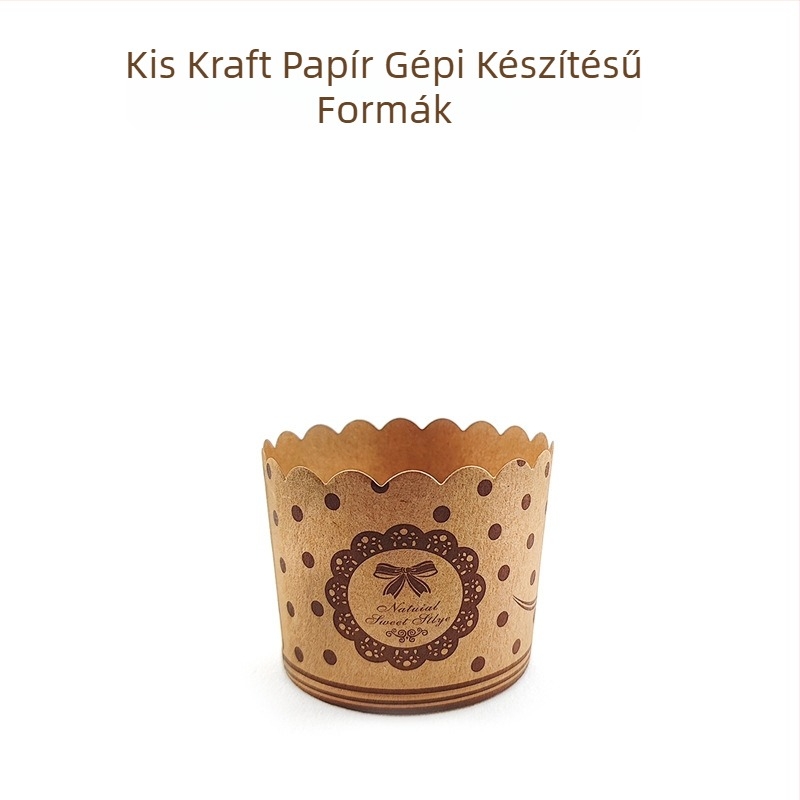 Kisméretű Kraft papír muffin formák, sütőbiztos, olajálló, 50 darab