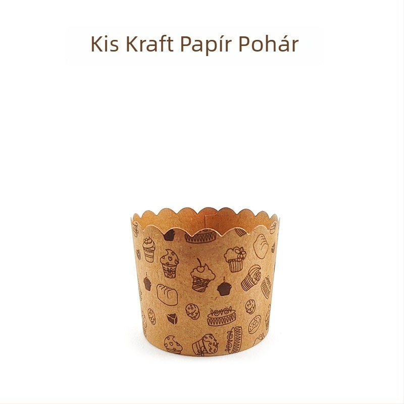 Kisméretű Kraft papír muffin formák, sütőbiztos, olajálló, 50 darab