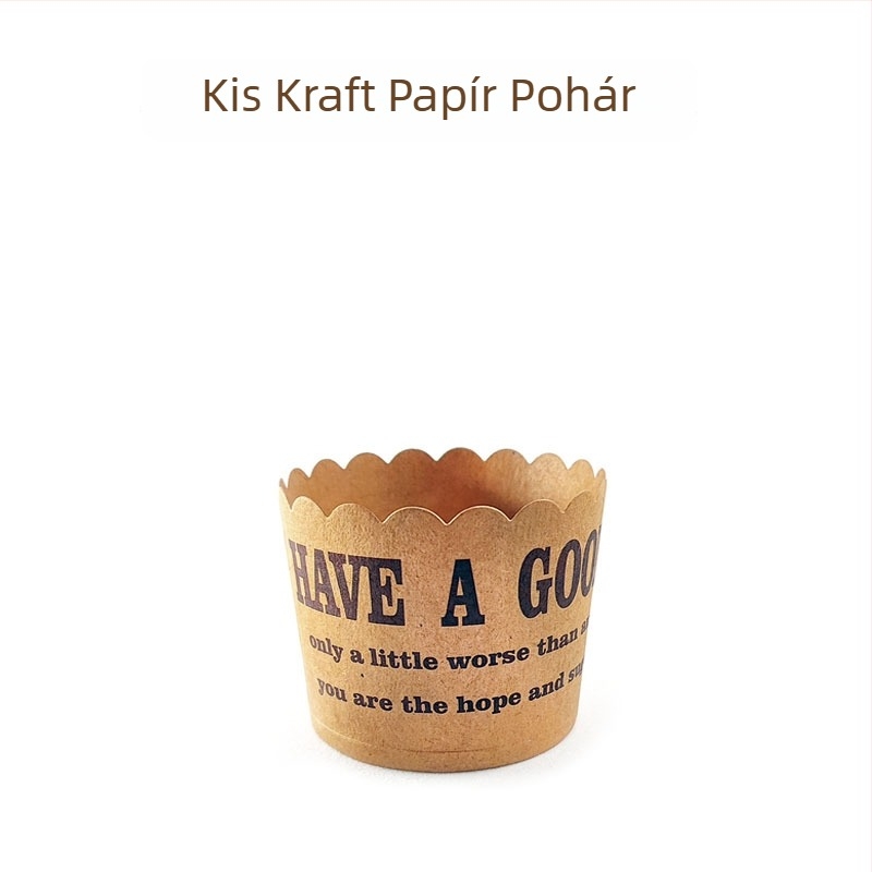 Kisméretű Kraft papír muffin formák, sütőbiztos, olajálló, 50 darab