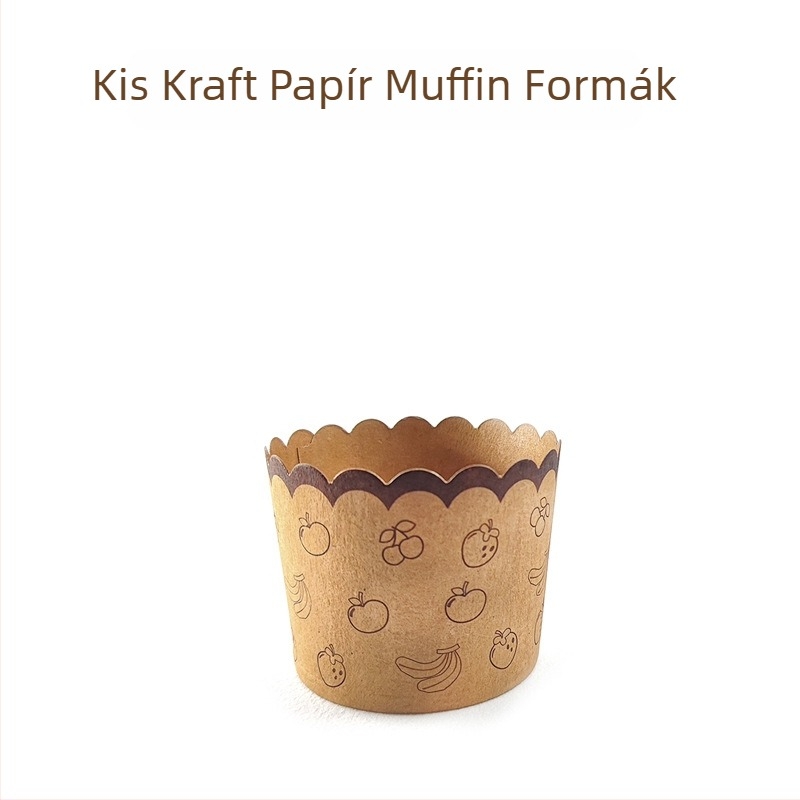 Kisméretű Kraft papír muffin formák, sütőbiztos, olajálló, 50 darab