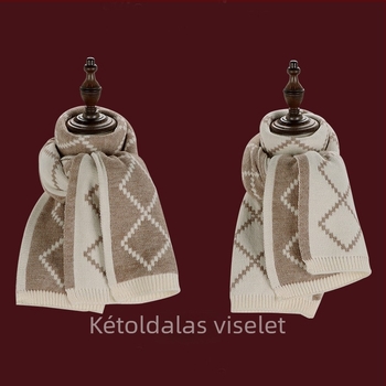 Piros női kötött sál télre, koreai stílusú, sokoldalú és meleg, közepes hosszúságú, 180×33 cm, ideális Újév és Karácsony