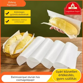 Egyszer használatos tapadásmentes osztópapír thai durian hús csomagolásához – szilikonolajjal bevont sütőpapír