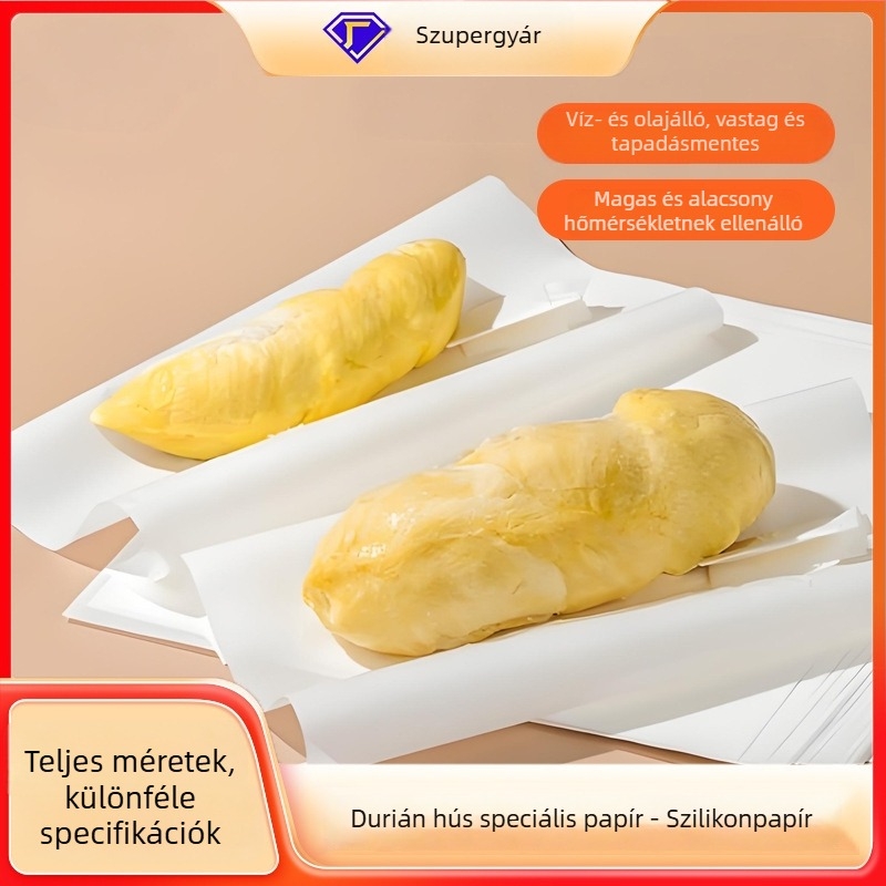 Egyszer használatos tapadásmentes osztópapír thai durian hús csomagolásához – szilikonolajjal bevont sütőpapír