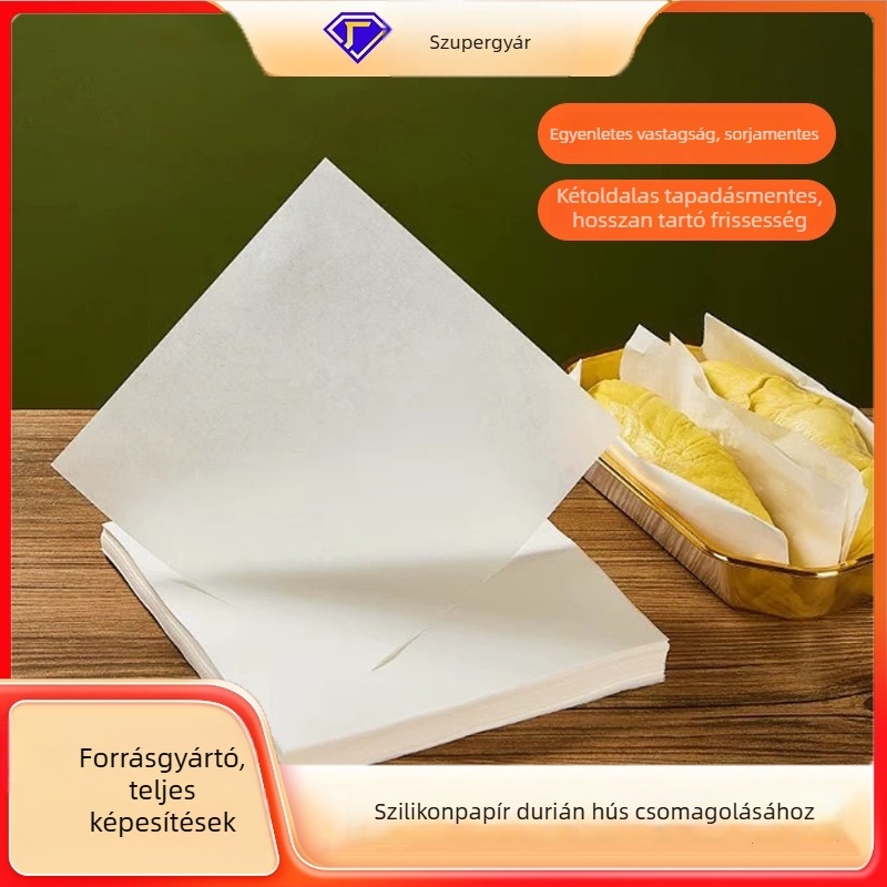 Egyszer használatos tapadásmentes osztópapír thai durian hús csomagolásához – szilikonolajjal bevont sütőpapír