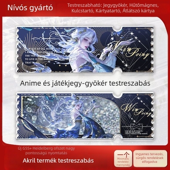 Átlátszó akril jegyek futóhomok hatással, egyedi rajzfilm/ anime karakterekkel, lézergravírozott kártyák, csillagos képeslapok, dísztárgyak és könyvjelzők