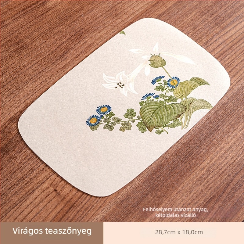 Yunsha Virág- és Fűkollekció, Vízálló Kétoldalas Teaalátét, Új Kínai Zen Stílus, Otthoni Teaházhoz és Teaszámlához