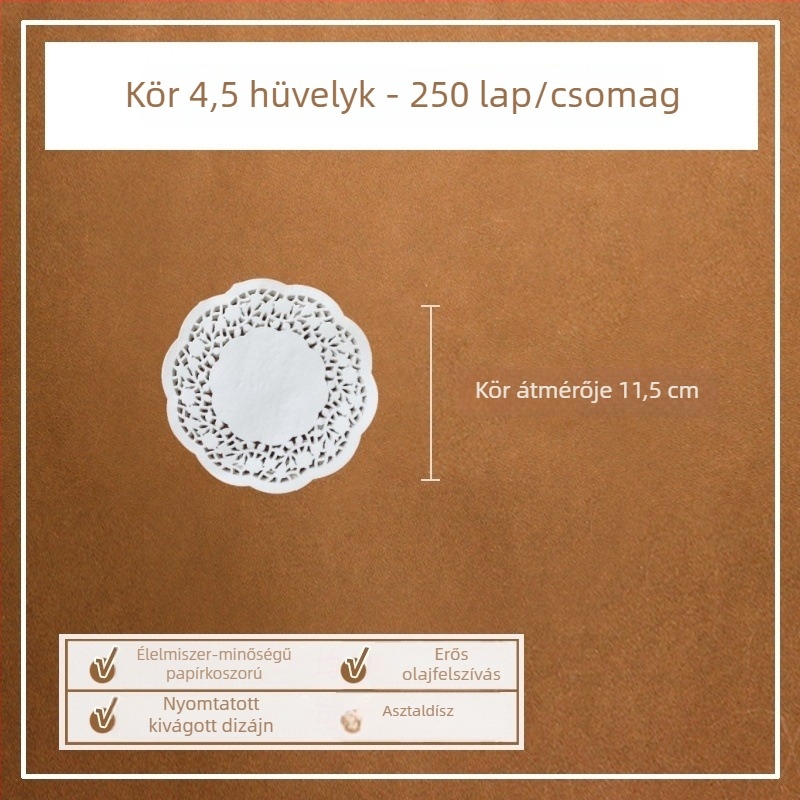 Zsír-abszorbeáló sütőpapír sütéshez, tortákhoz és pizzához, 250 darab