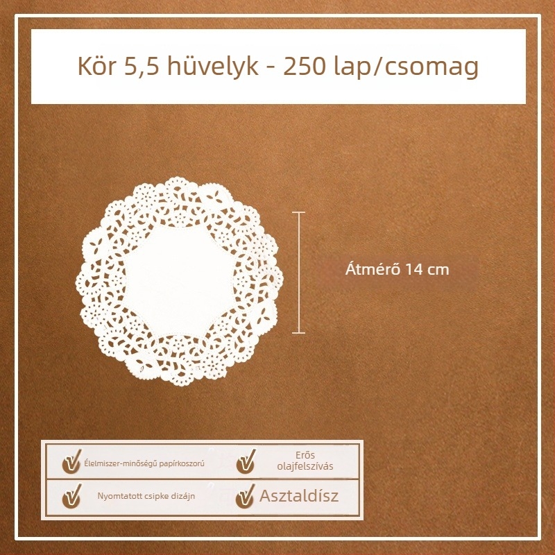Zsír-abszorbeáló sütőpapír sütéshez, tortákhoz és pizzához, 250 darab