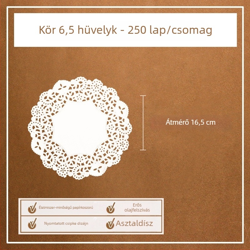 Zsír-abszorbeáló sütőpapír sütéshez, tortákhoz és pizzához, 250 darab