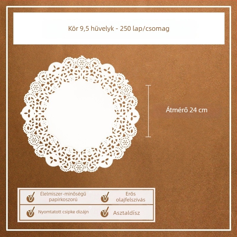 Zsír-abszorbeáló sütőpapír sütéshez, tortákhoz és pizzához, 250 darab