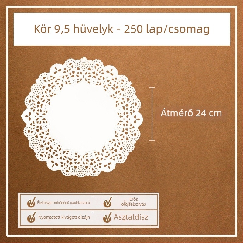 Zsír-abszorbeáló sütőpapír sütéshez, tortákhoz és pizzához, 250 darab