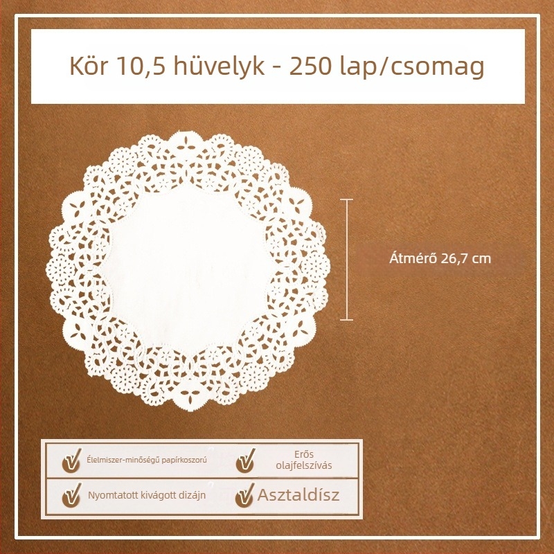 Zsír-abszorbeáló sütőpapír sütéshez, tortákhoz és pizzához, 250 darab