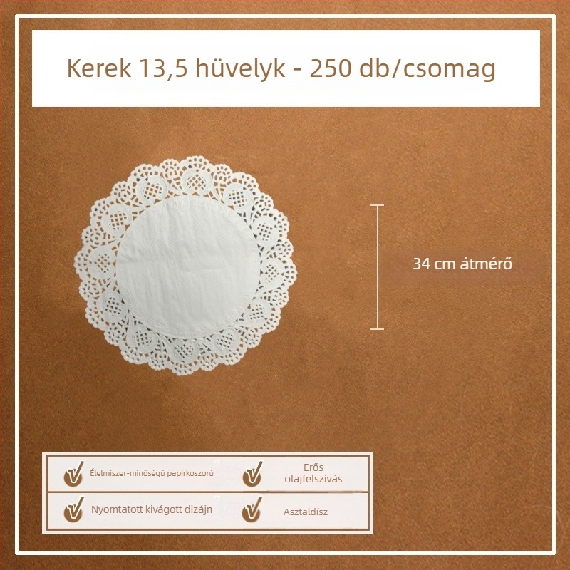Zsír-abszorbeáló sütőpapír sütéshez, tortákhoz és pizzához, 250 darab