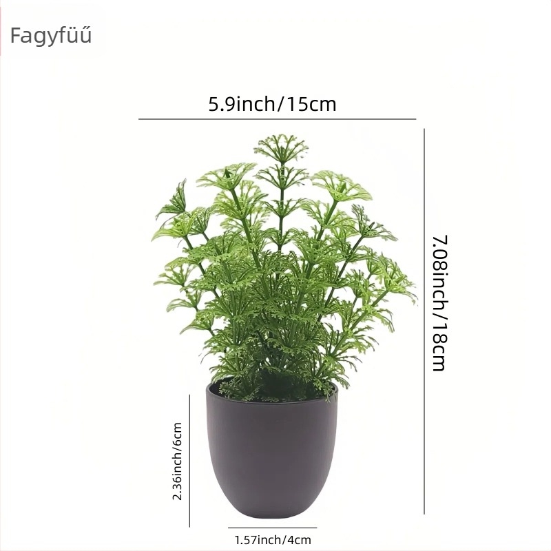 Mesterséges zöld növény bonsai, különböző stílusú műanyag virágok, kis cserép növények otthoni és irodai dekorációhoz